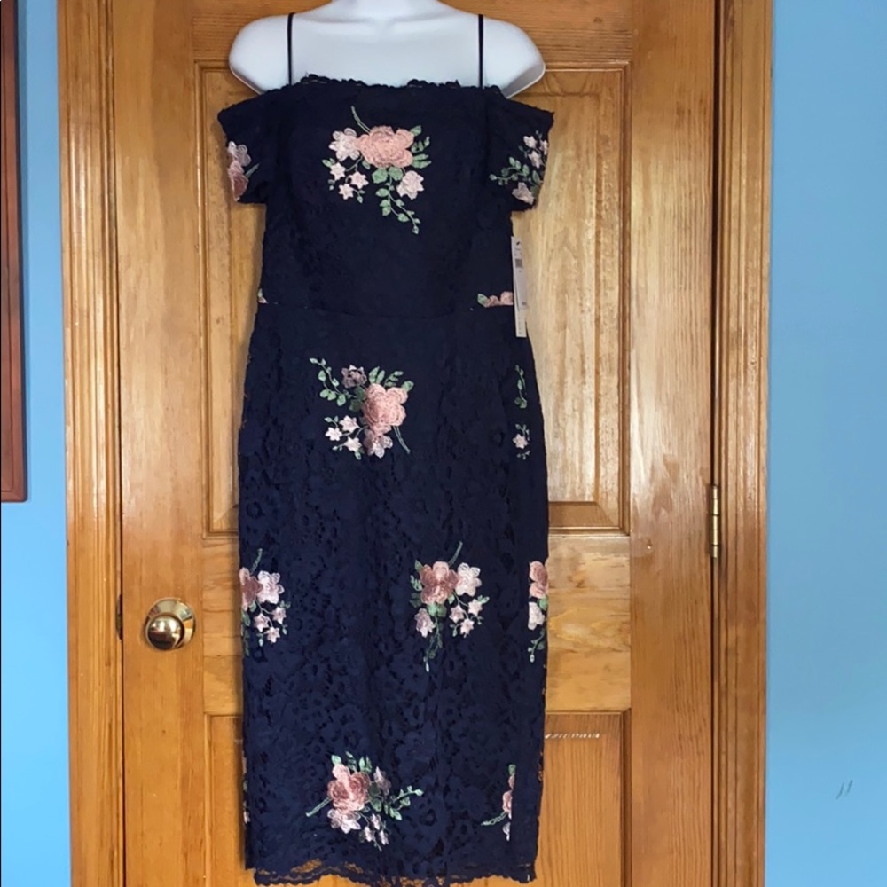 Women NWT blue lace dress